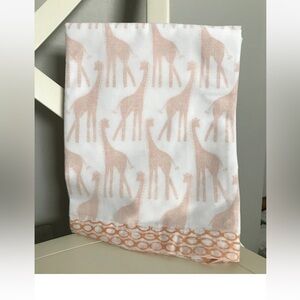 POTTERY BARN KIDS Giraffe Stroller Baby Blanket ORANGE & WHITE-BNWT
